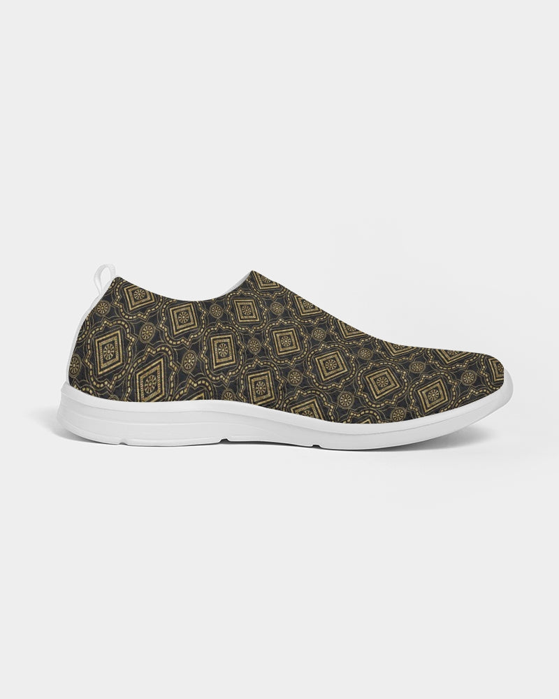 Brown Diamond pattern Men's Slip-On Flyknit Shoe