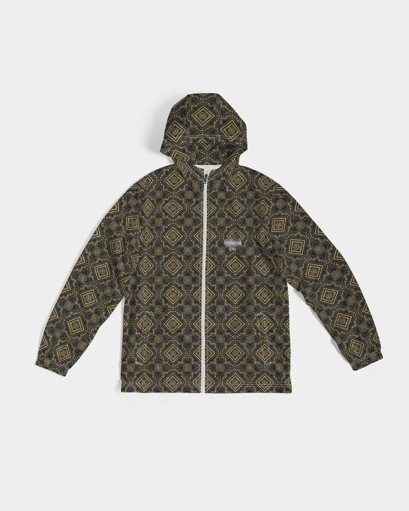 Brown Diamond pattern Men's Windbreaker