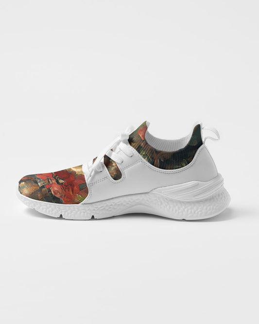 Abstract Rose design Women's Two-Tone Sneaker