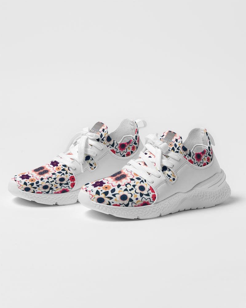 Abstract flower pattern Women's Two-Tone Sneaker