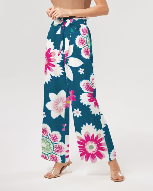 Beautiful floral pattern Women's All-Over Print High-Rise Wide Leg Pants