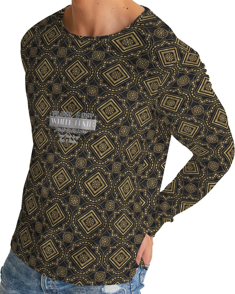 Brown Diamond pattern Men's Long Sleeve Tee