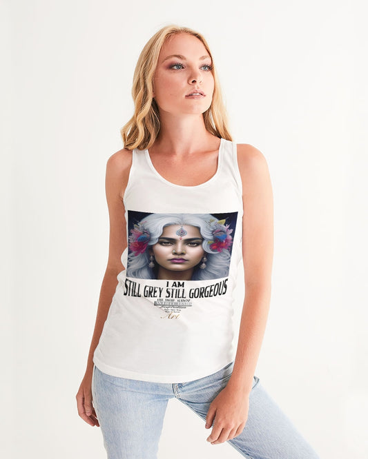 Promoting Indian women with silver grey hair Women's Tank