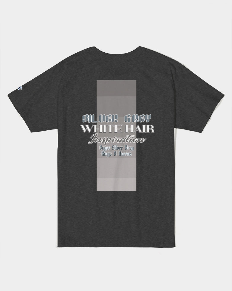 Promoting Asian women with silver grey Unisex Tee | Champion