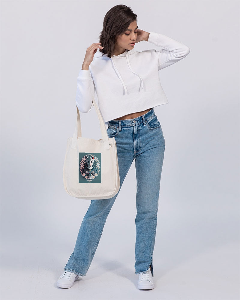 Silverfox flower Organic Cotton Canvas Market Tote | Econscious