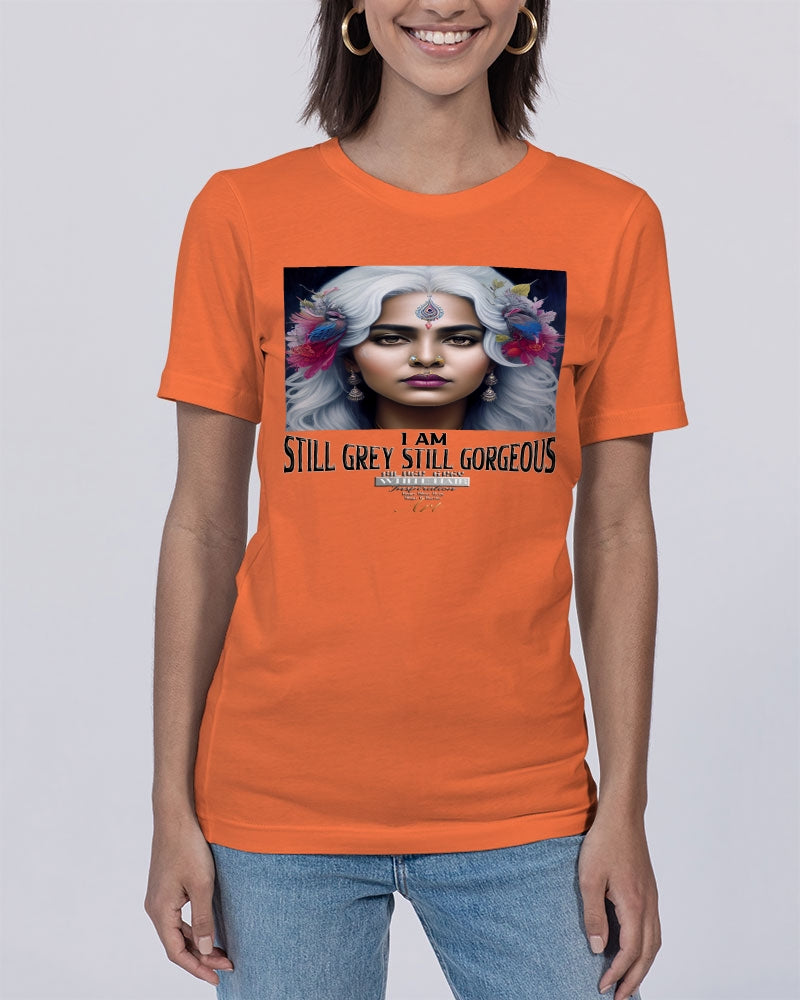 Promoting Indian women with silver grey hair Unisex Jersey Tee | Bella + Canvas