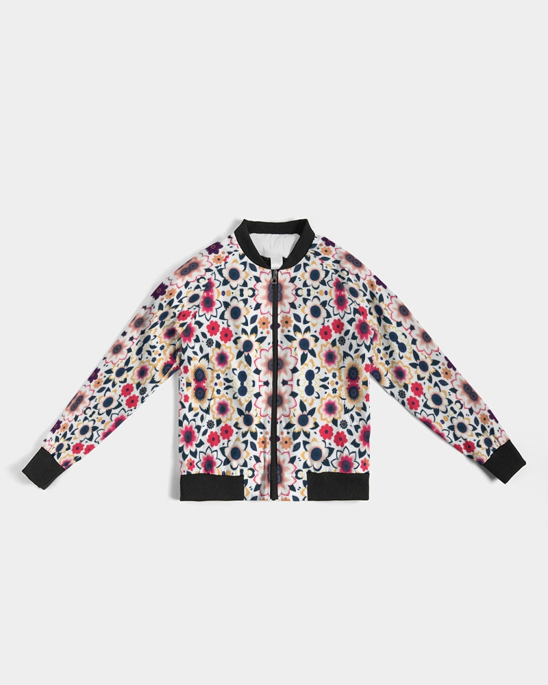 Abstract flower pattern Women's All-Over Print Bomber Jacket