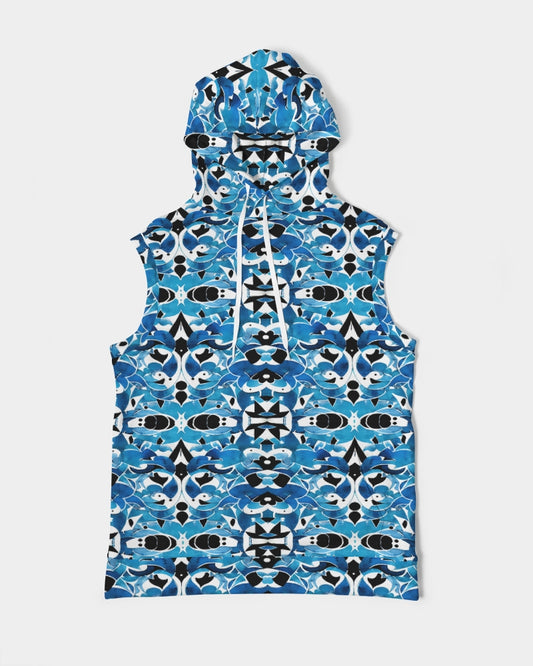 Blue Abstract pattern design Men's Premium Heavyweight Sleeveless Hoodie