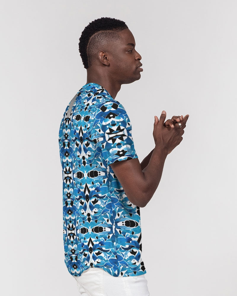 Blue Abstract pattern design Men's Everyday Pocket Tee