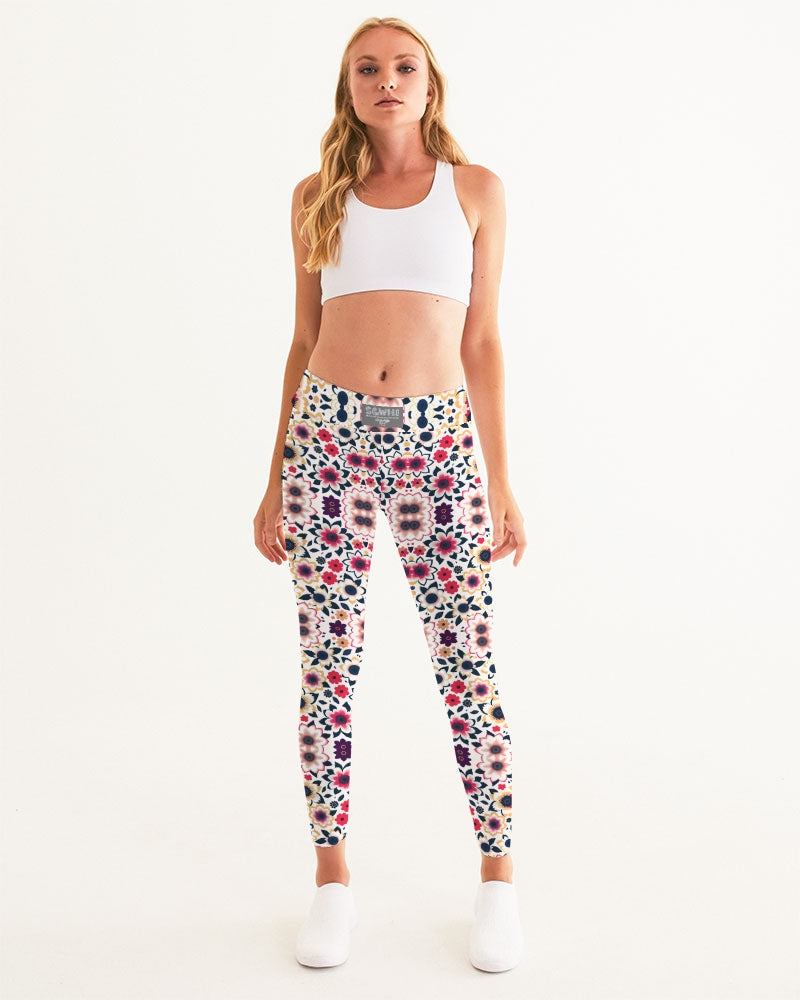 Abstract flower pattern Women's All-Over Print Yoga Pants