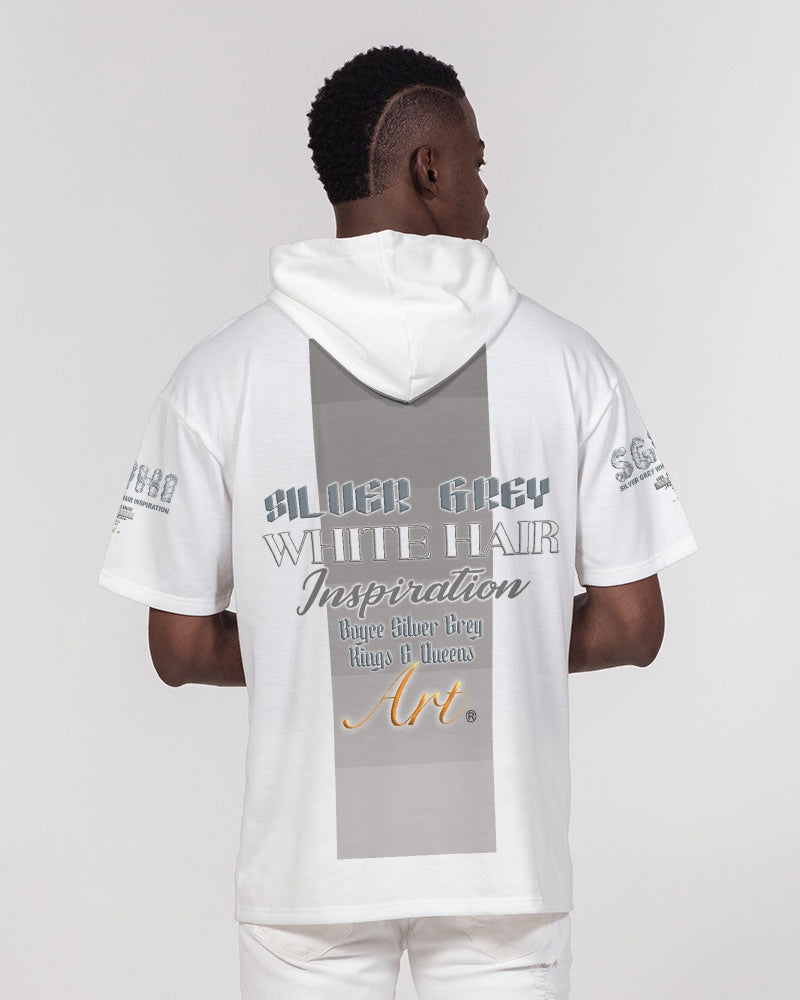 New silver grey Man style Men's All-Over Print Premium Heavyweight Short Sleeve Hoodie