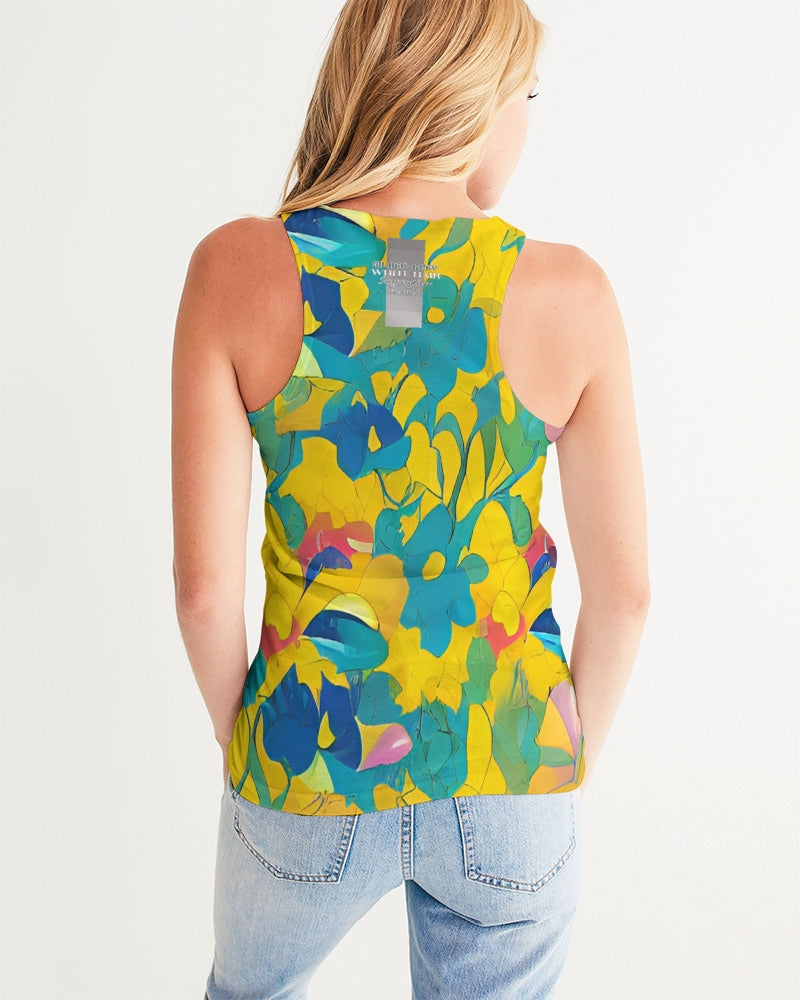 Beautiful yellow and blue hint of red pattern Women's Tank