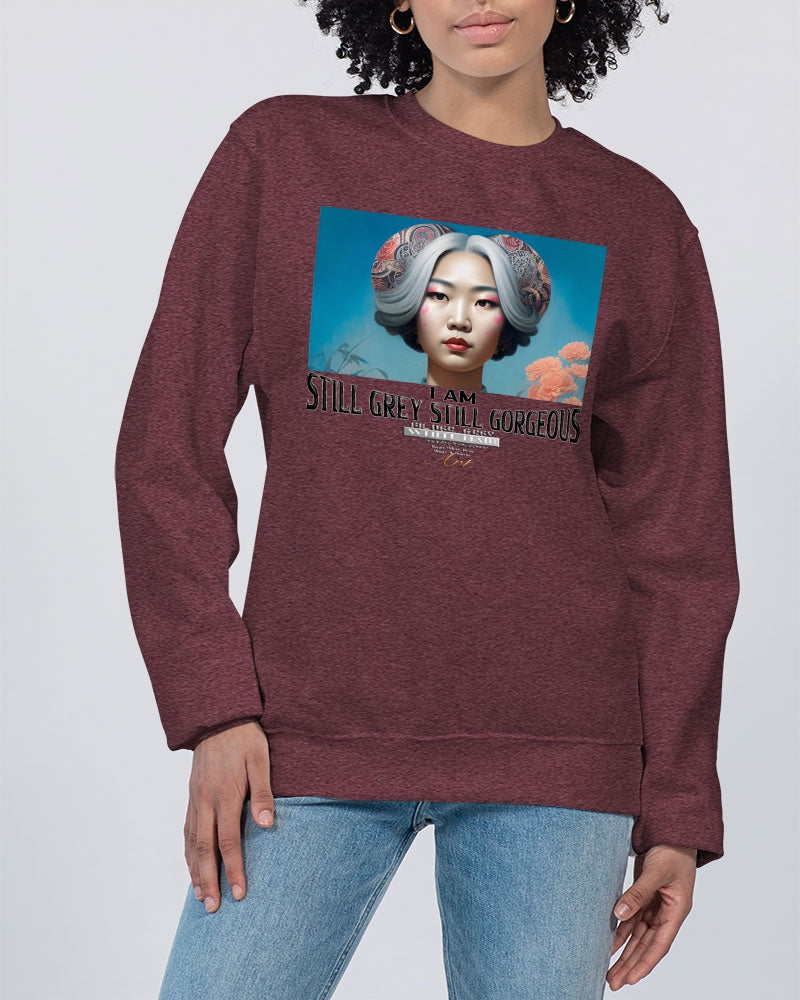 Promoting Asian women with silver grey Unisex Sweatshirt | Champion