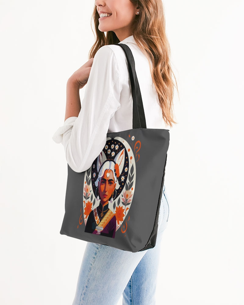 Indian Silver fox Canvas Zip Tote