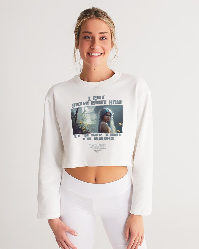 Indian sister to shine Women's All-Over Print Cropped Sweatshirt