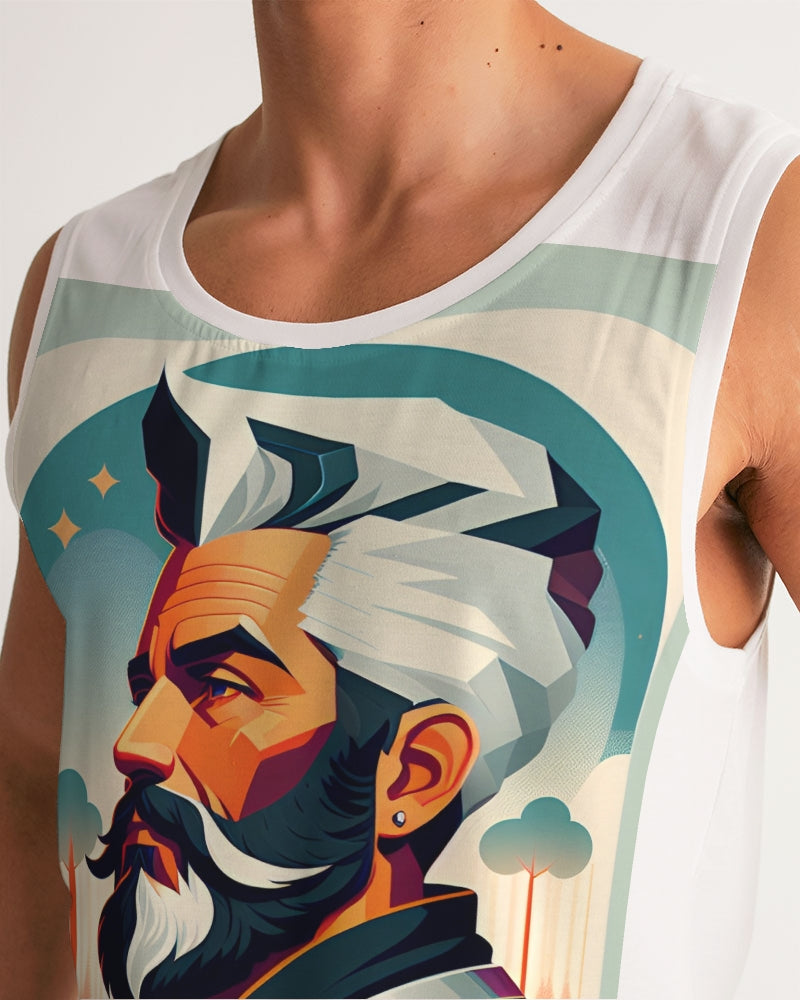 New silver grey Man style Men's All-Over Print Sport Tank