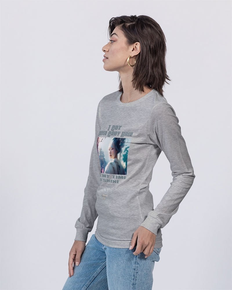 Asian sister with silver grey hair Unisex Jersey Long Sleeve Tee | Bella + Canvas