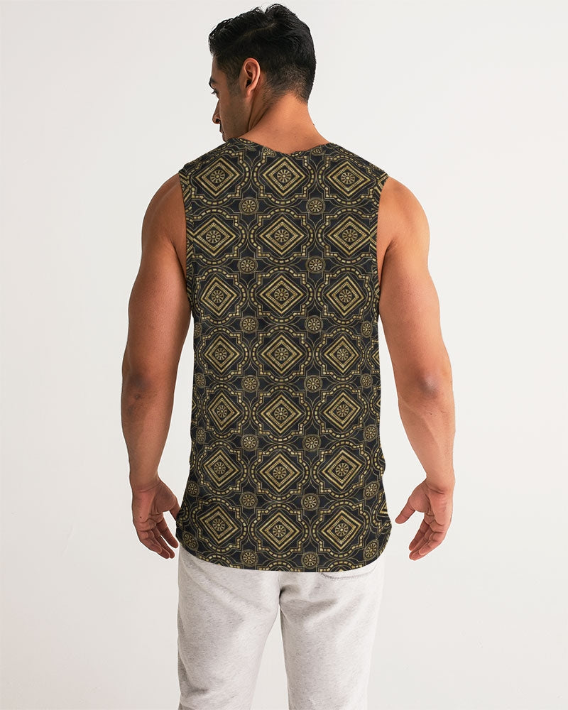 Brown Diamond pattern Men's Sports Tank