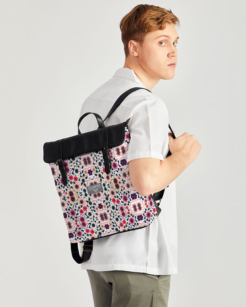 Abstract flower pattern Casual Flap Backpack