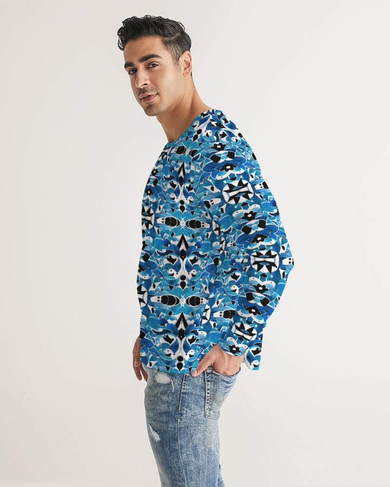 Blue Abstract pattern design Men's Long Sleeve Tee