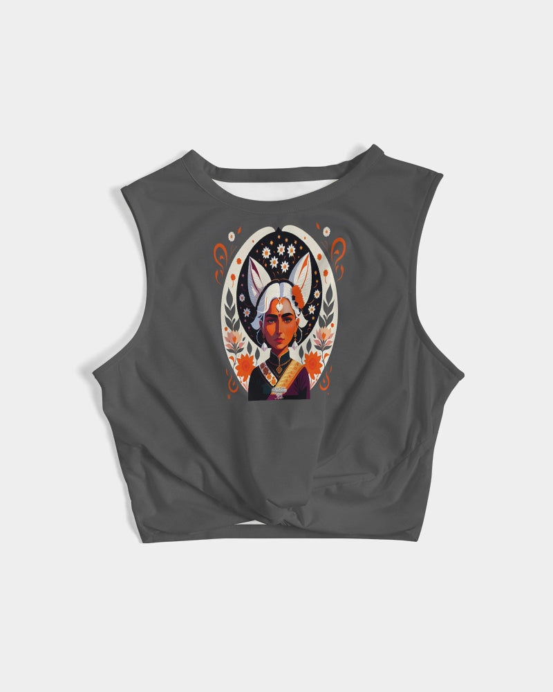 Indian Silver fox Women's Twist-Front Tank