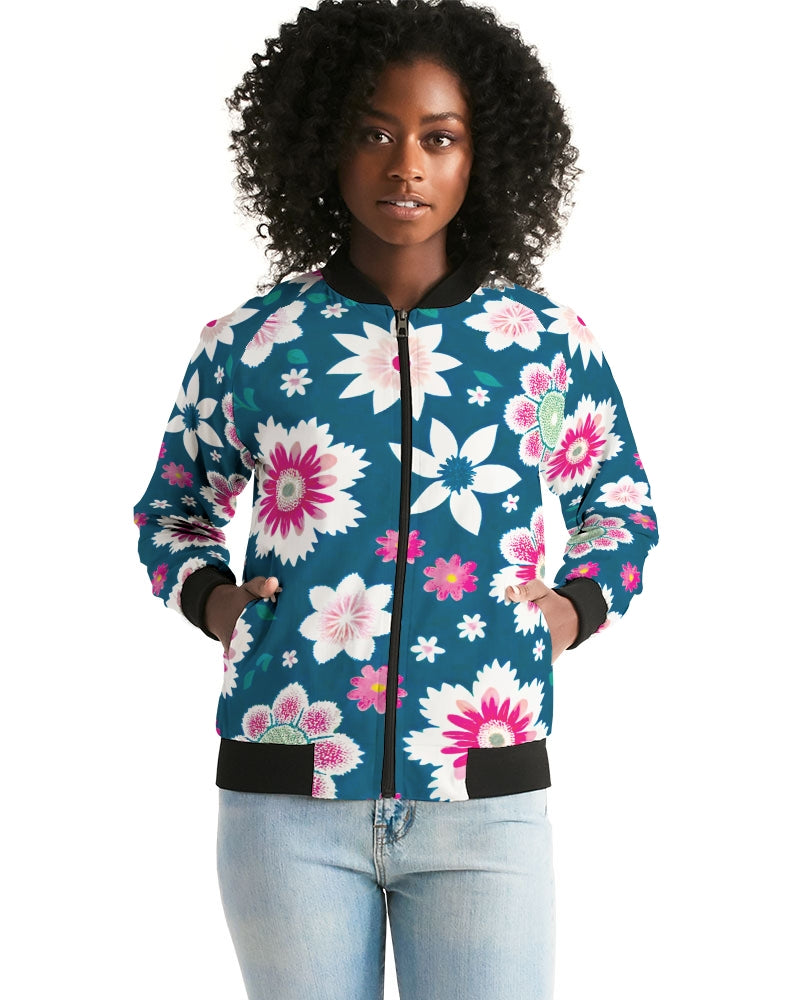 Beautiful floral pattern Women's All-Over Print Bomber Jacket