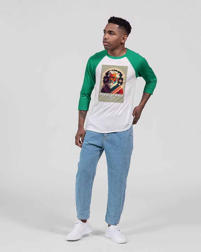 South Asian silverfox  Three-Quarter Sleeve Baseball Tee | Bella + Canvas