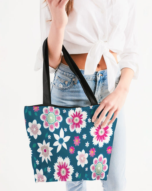 Beautiful floral pattern Canvas Zip Tote