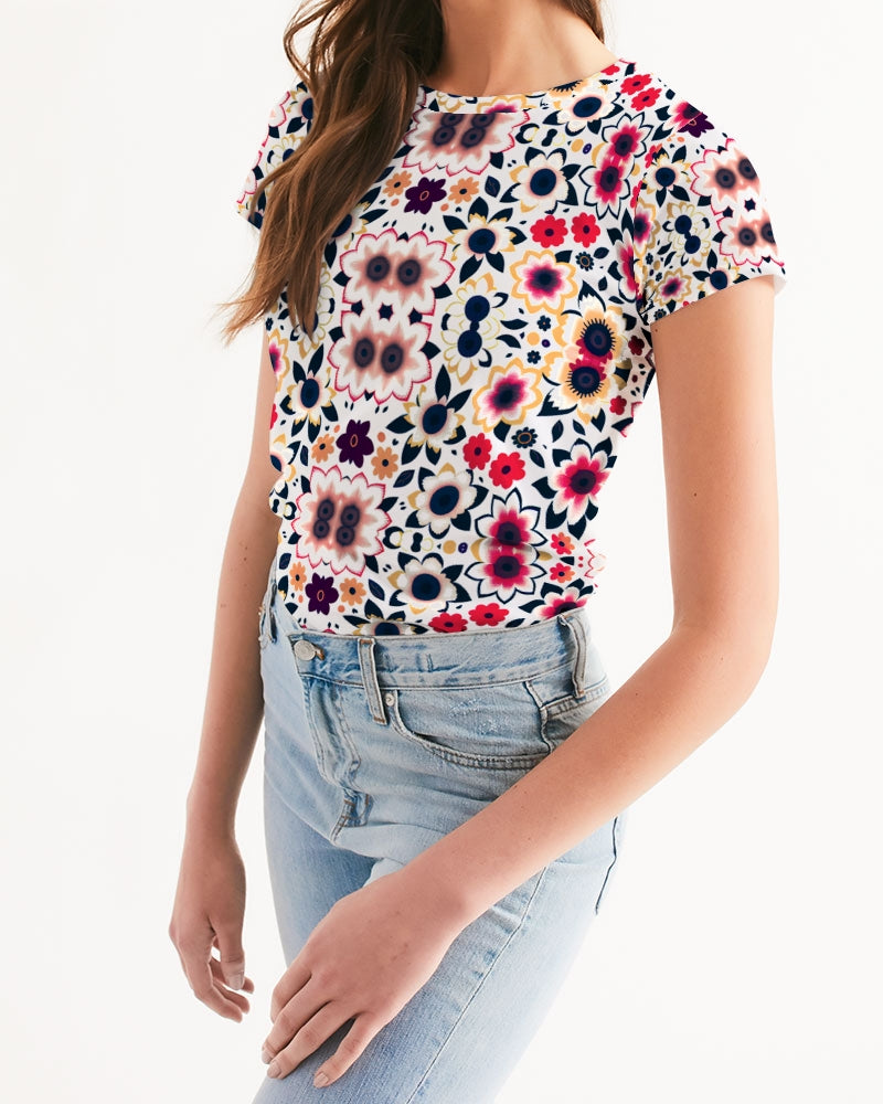 Abstract flower pattern Women's All-Over Print Tee