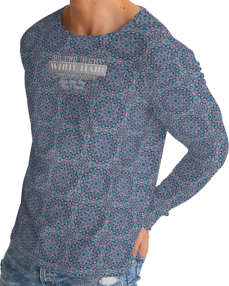 Beautiful mosaic blue pattern Men's Long Sleeve Tee