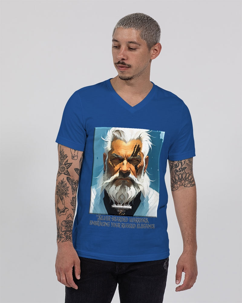 Silver bearded warrior Unisex Jersey V-Neck Tee | Bella + Canvas