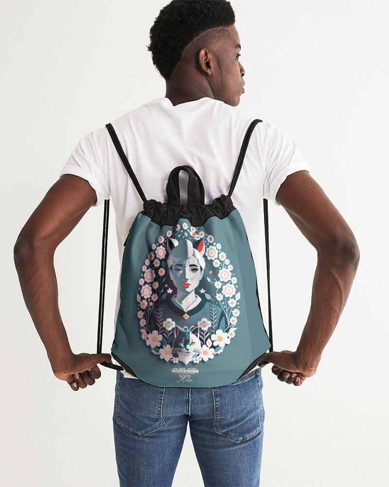 Silverfox flower Canvas Drawstring Bag