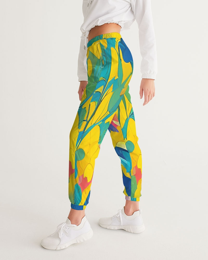 Beautiful yellow and blue hint of red pattern Women's Track Pants