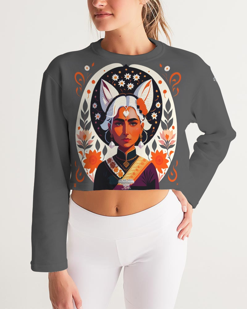 Indian Silver fox Women's Cropped Sweatshirt