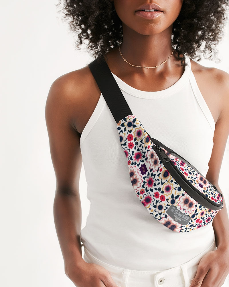 Abstract flower pattern Crossbody Sling Bag