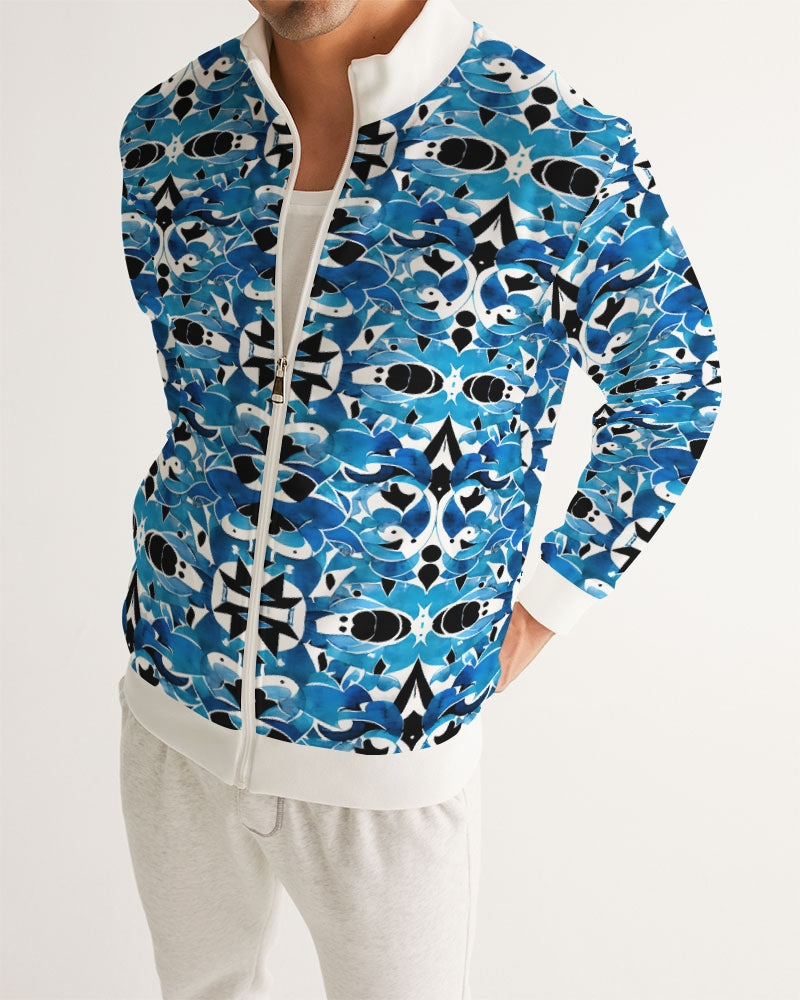 Blue Abstract pattern design Men's Track Jacket