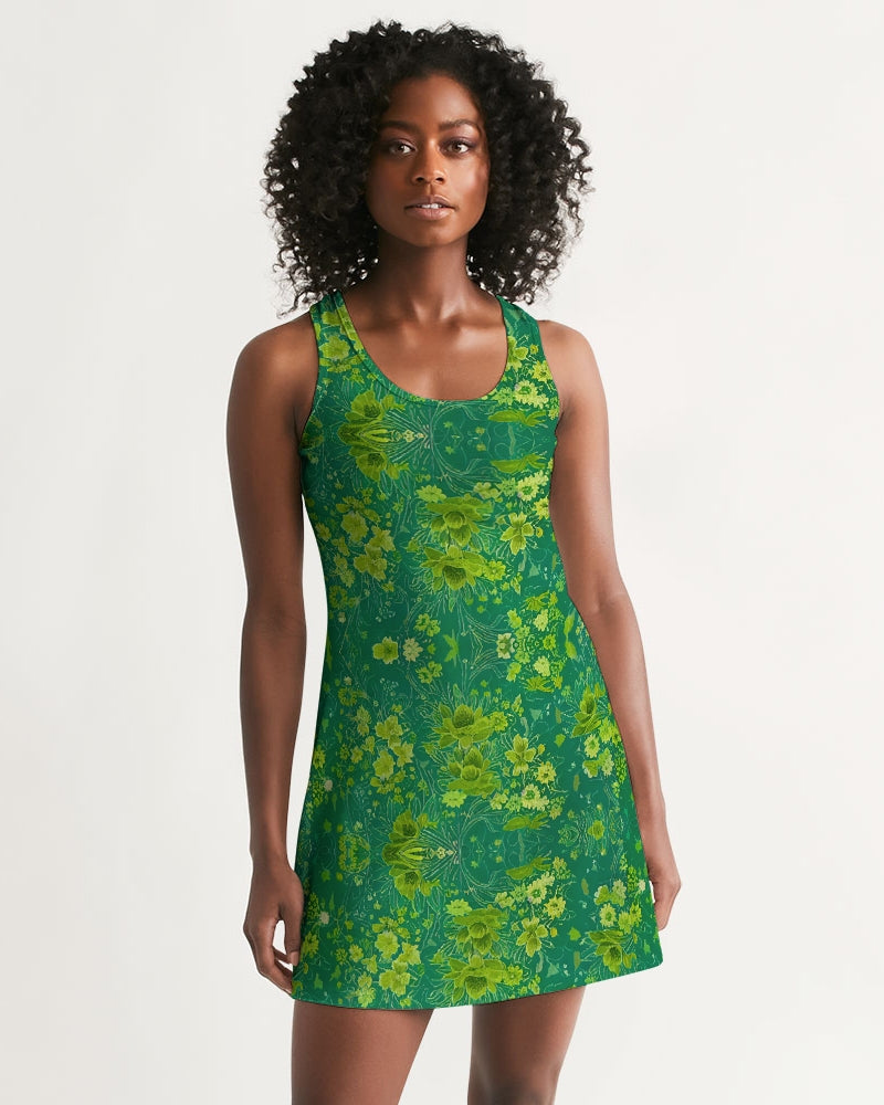 Green lush Repeat pattern Women's Racerback Dress