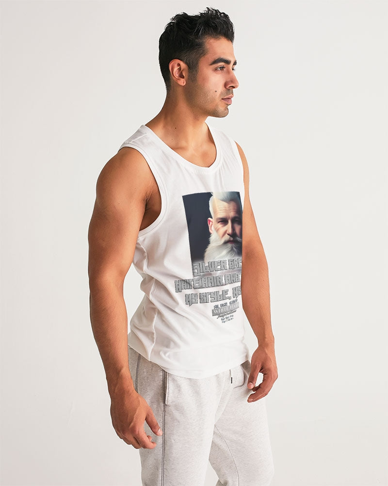 Silver Grey white hair and beard, my style my way Men's Sports Tank