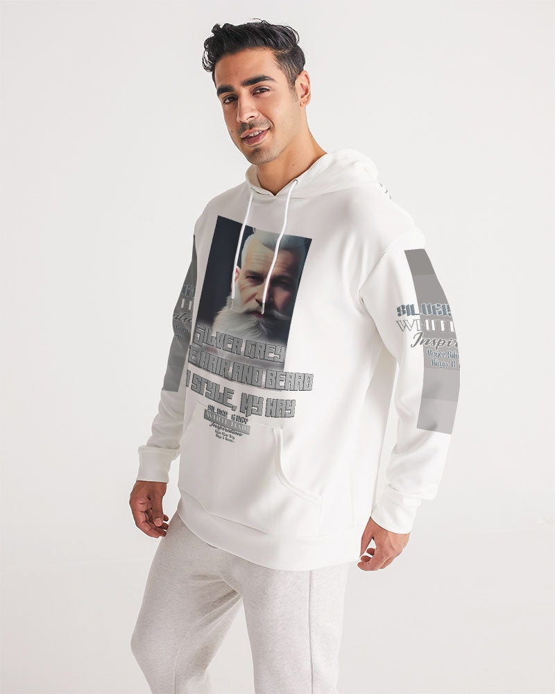 Silver Grey white hair and beard, my style my way Men's Hoodie