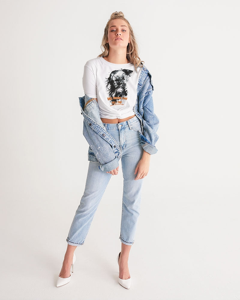 will not dye till i die Women's Twist-Front Cropped Tee