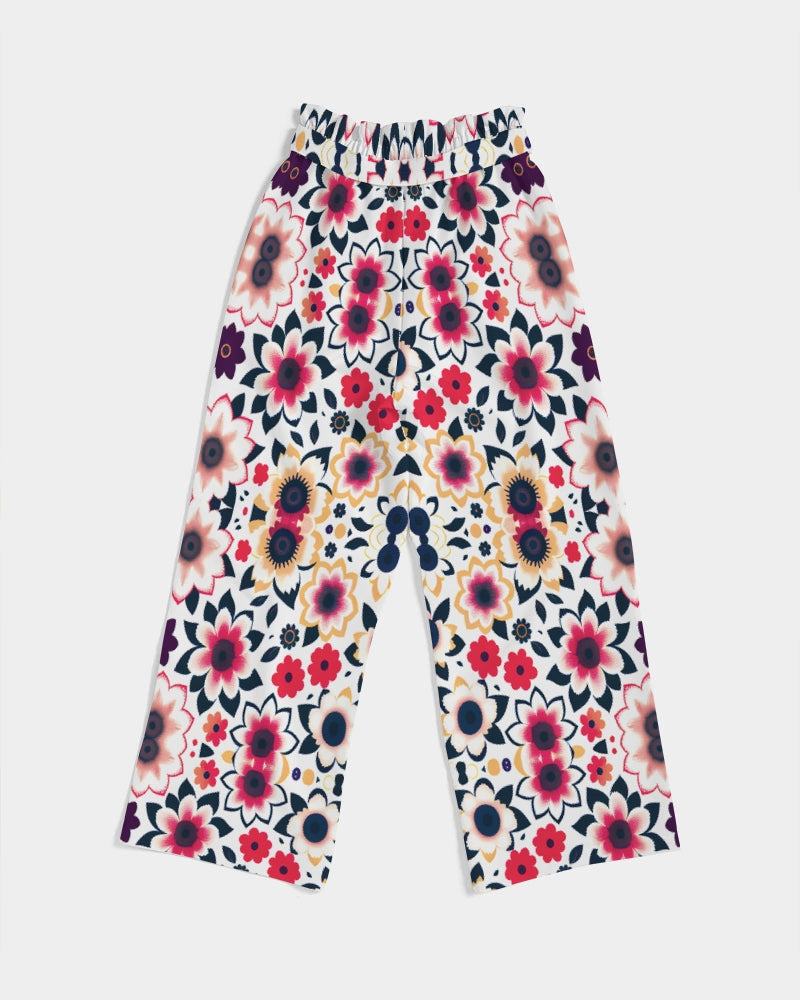 Abstract flower pattern Women's All-Over Print High-Rise Wide Leg Pants