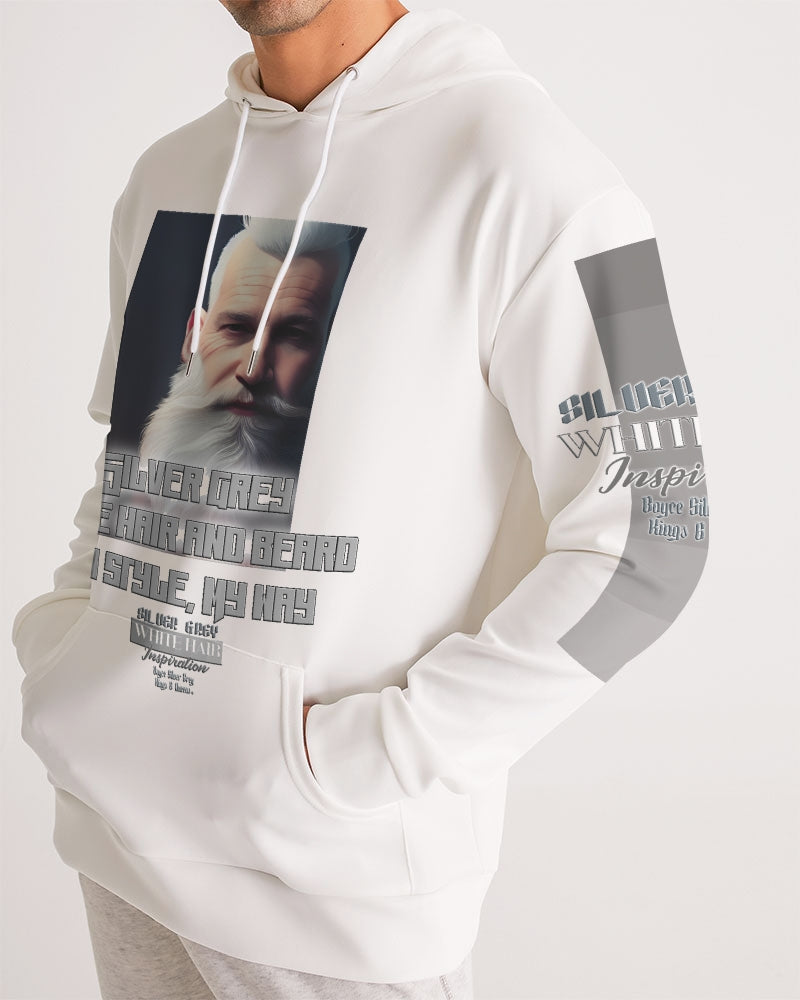 Silver Grey white hair and beard, my style my way Men's Hoodie