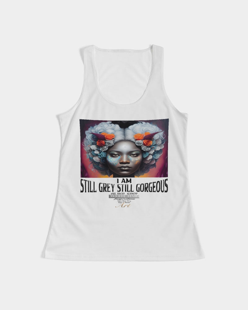 Promoting black women with silver grey hair Women's Tank