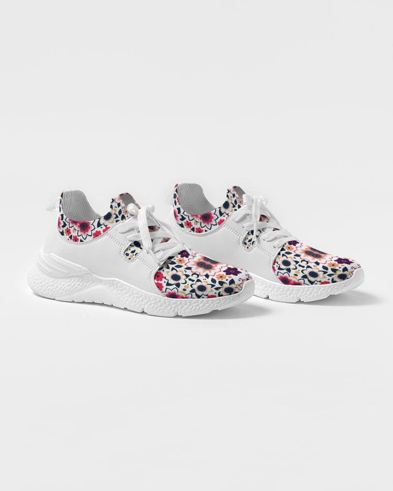 Abstract flower pattern Women's Two-Tone Sneaker