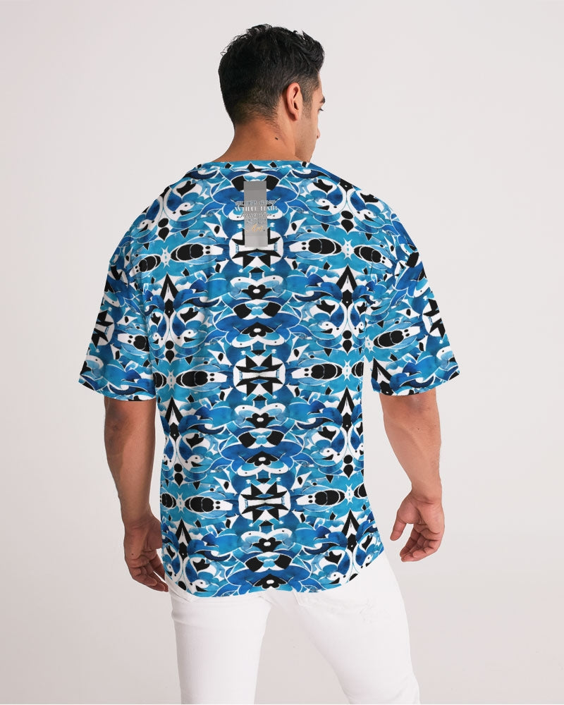 Blue Abstract pattern design Men's Premium Heavyweight Tee