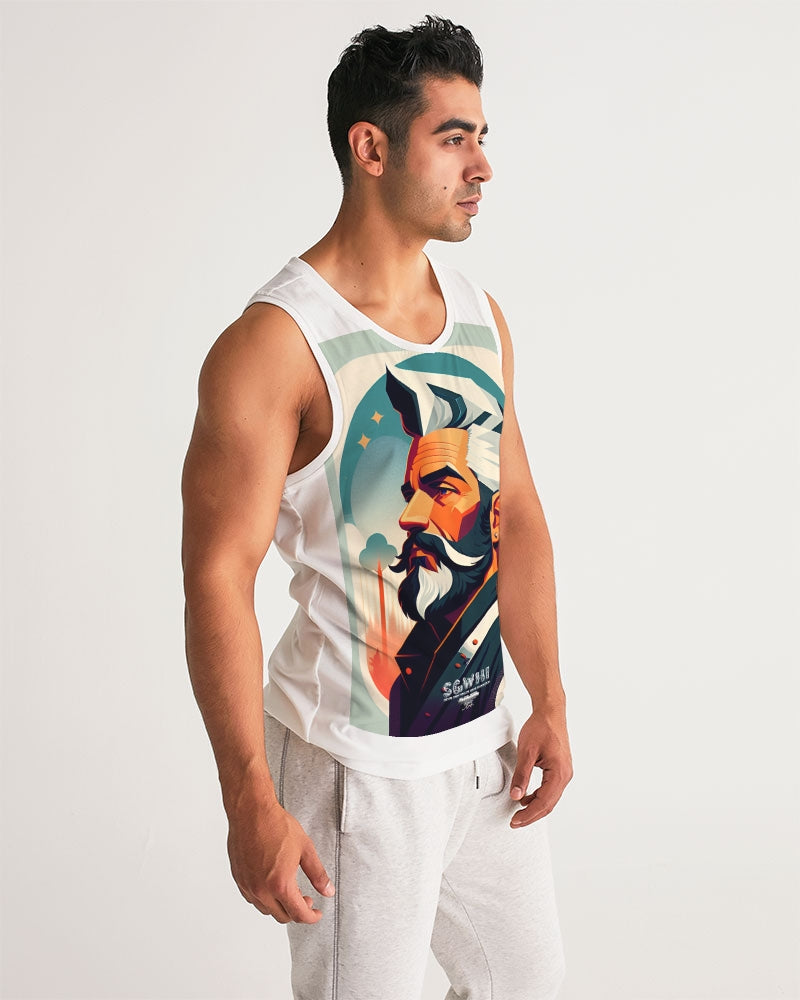 New silver grey Man style Men's All-Over Print Sport Tank