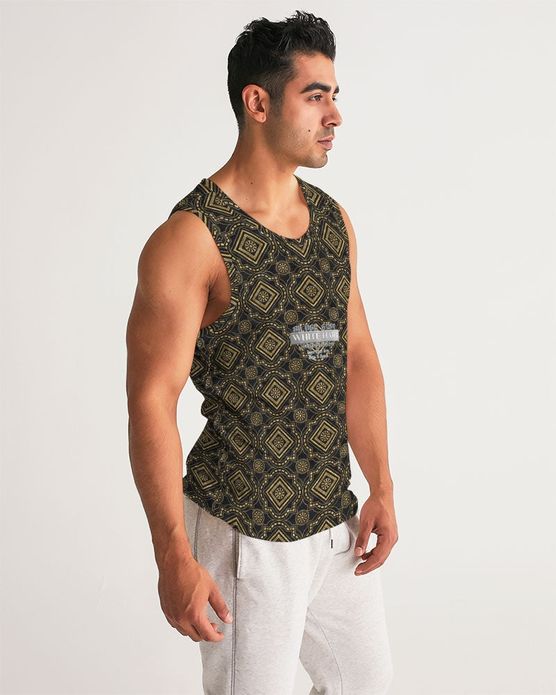 Brown Diamond pattern Men's Sports Tank