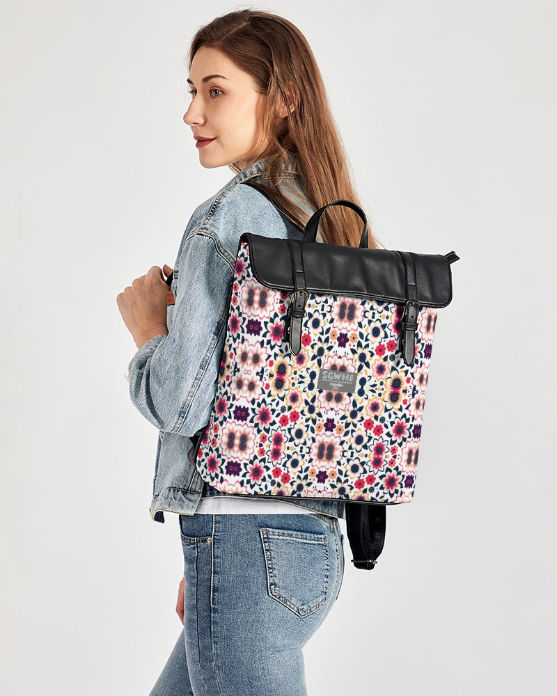 Abstract flower pattern Casual Flap Backpack