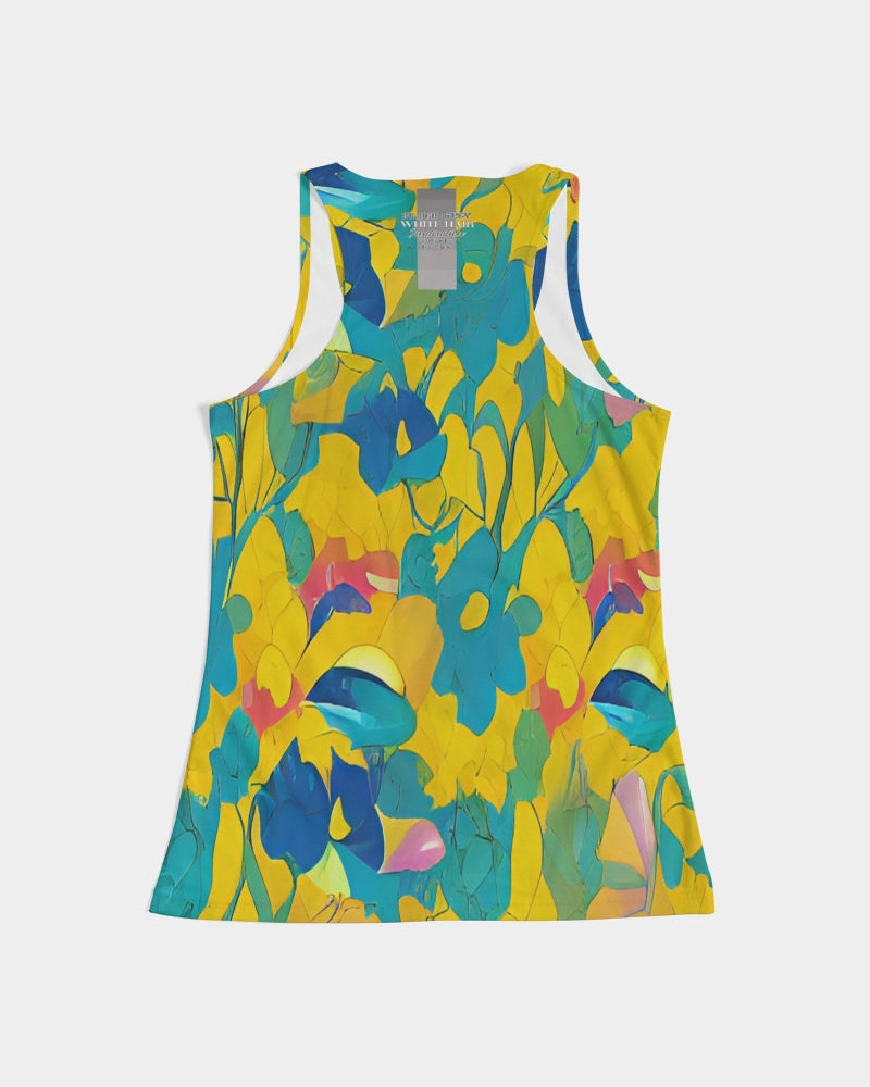 Beautiful yellow and blue hint of red pattern Women's Tank