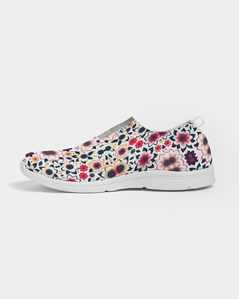 Abstract flower pattern Women's Slip-On Flyknit Shoe